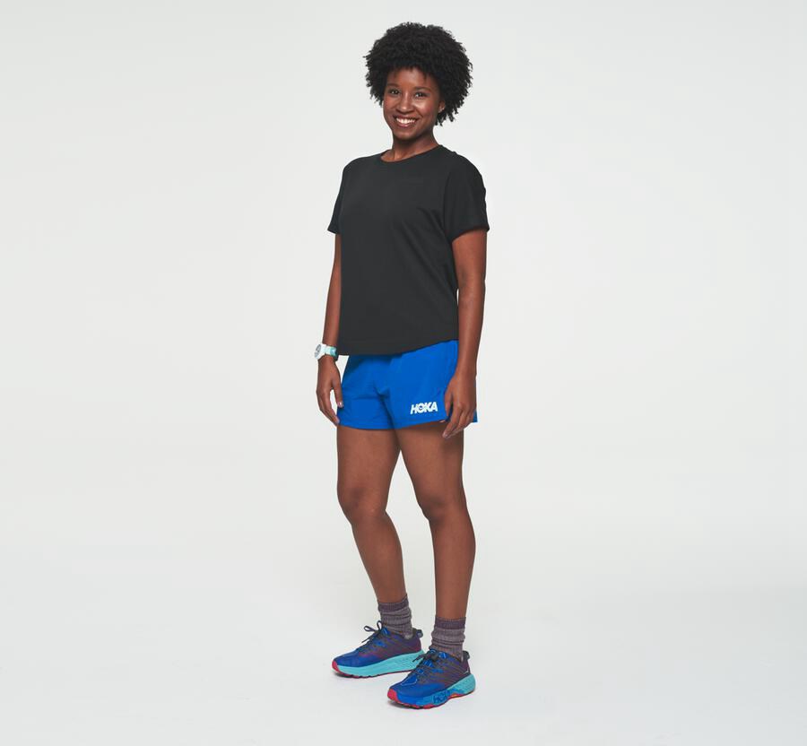Hoka One One Womens Tee - Lifestyle - Black - FKCE65217